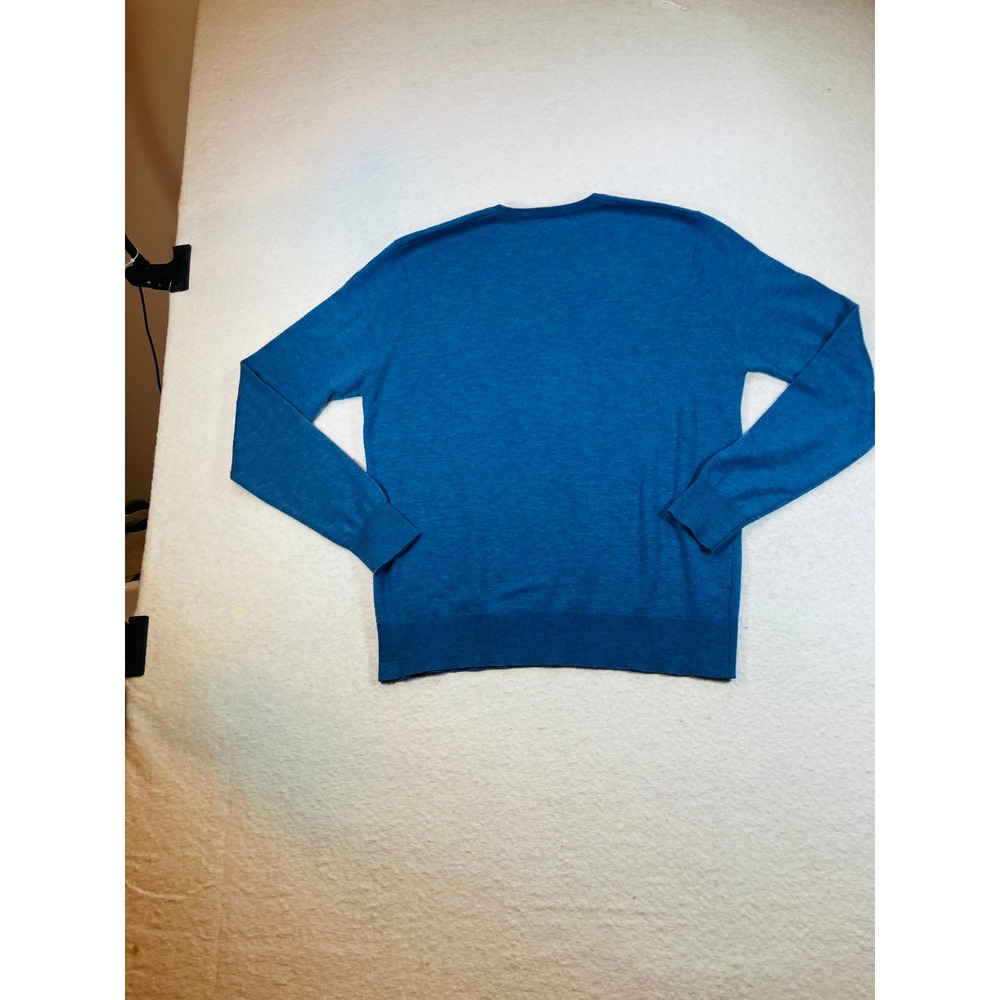 Cashmere & Company Mens Blue V Neck Pullover Sweater Long Sleeve Size XL